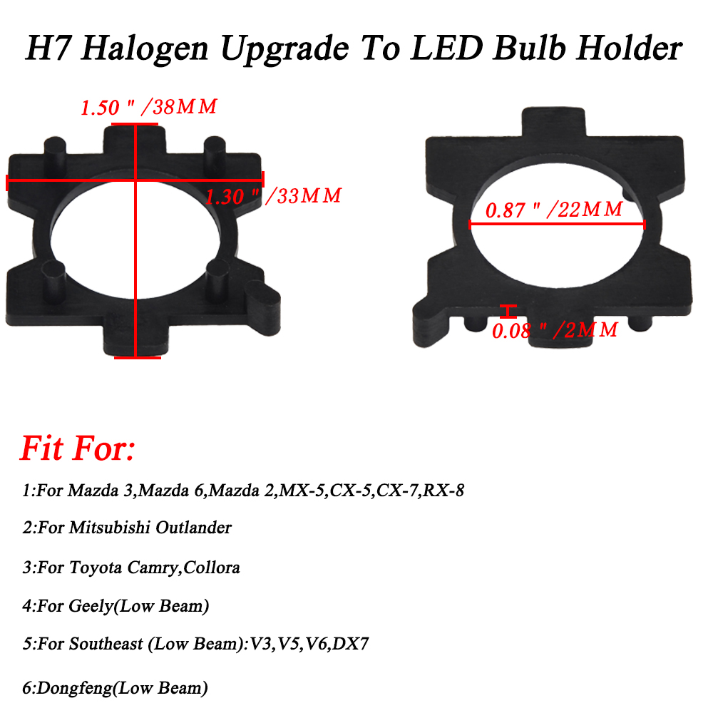 For Mazda 3 6 Mx 5 Cx 5 Cx 7 Rx 8 H7 Led Headlight Bulb Retainers Holder Adapter Ebay