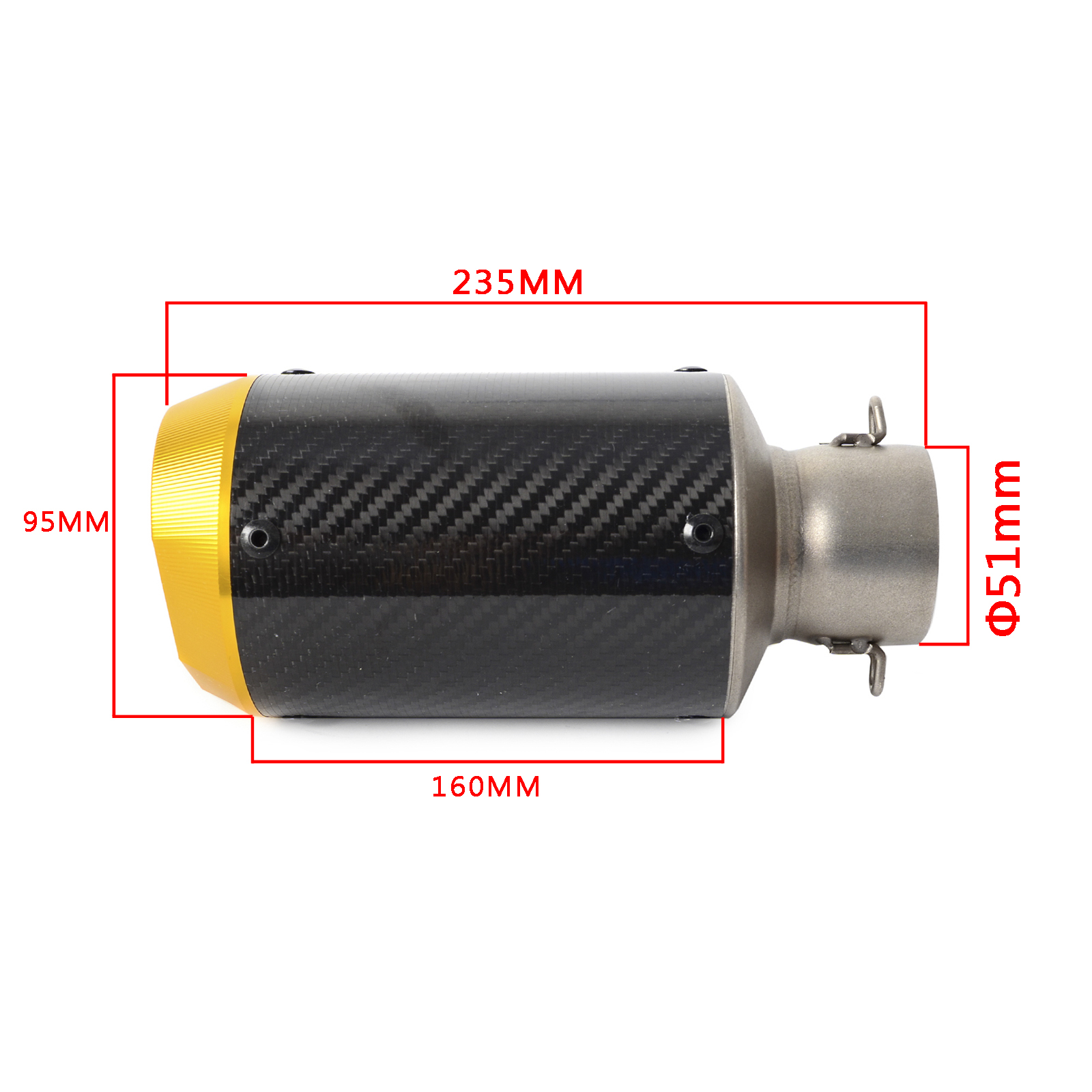 51mm Slip-On Exhaust Muffler Pipe For 125-1200cc Street ...