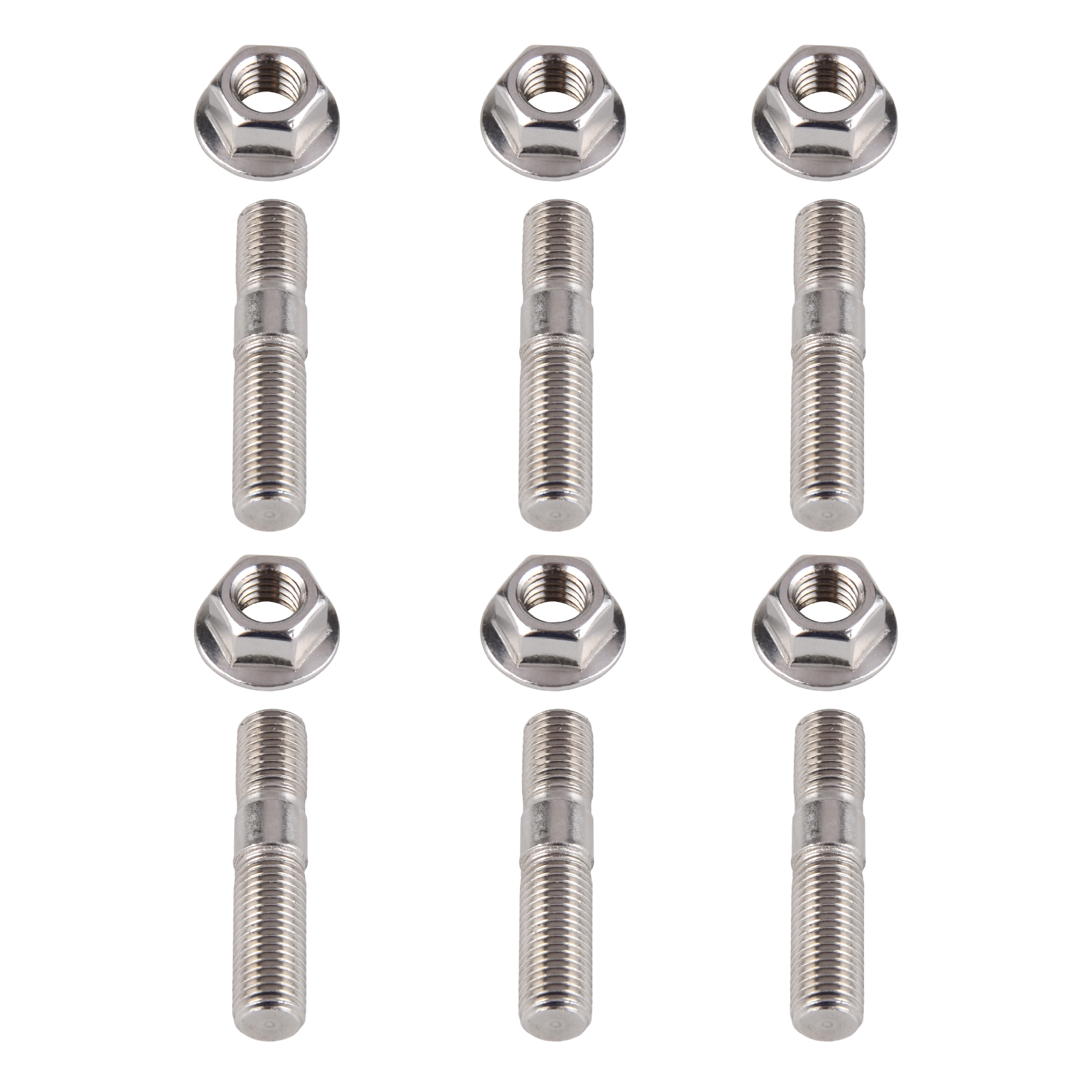 10mm 6x Exhaust Studs & Serrated Nuts M10 x 1.25 Manifold Flange Stainless Steel eBay